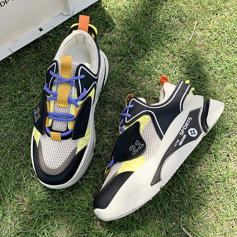 

2021 Summer Women Chunky Sneakers INS Ulzzang Platform Casual Shoes Woman Fashion Running Trainers Lightweight Vulcanized Shoes