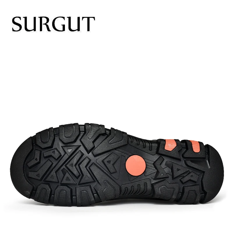 Мужские уличные туфли SURGUT коричневая повседневная обувь из натуральной кожи на