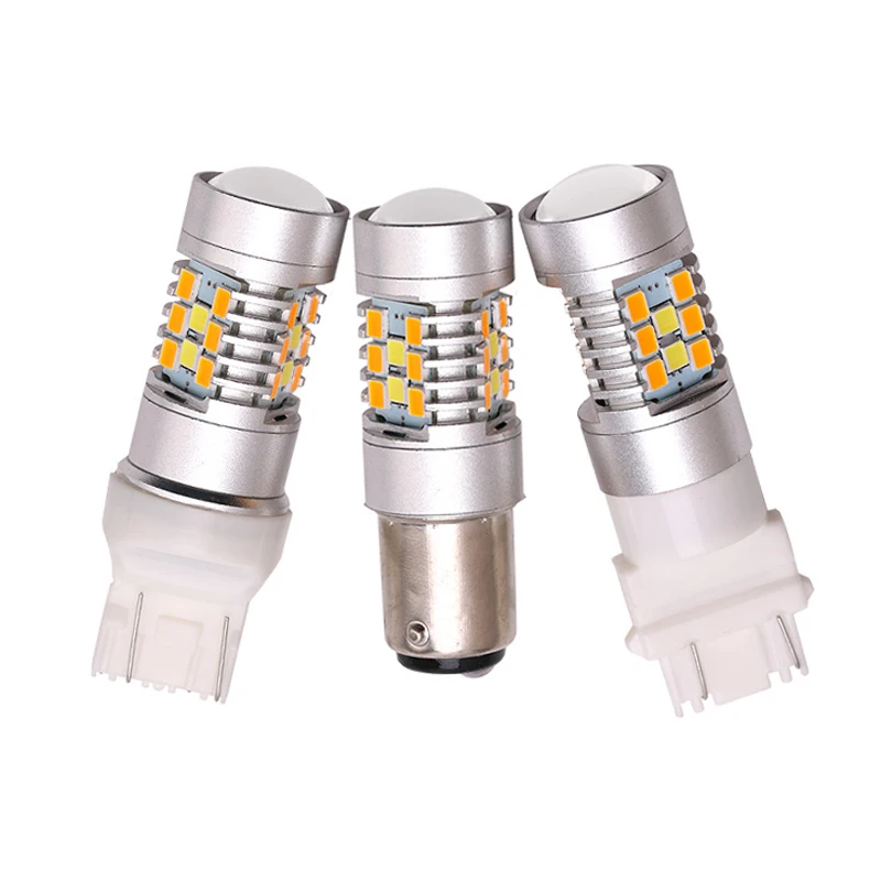 2 шт. новый дизайн 3157 1157 7443 двухцветный белый Янтарный S25 T20 BAY15D светодиодный