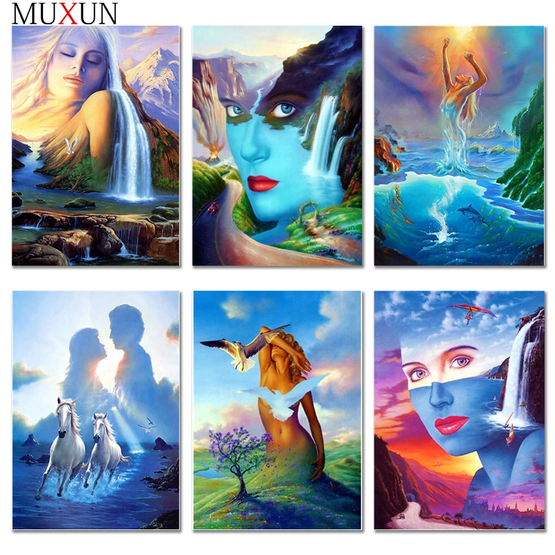 

Diamond Painting Landscape Beautiful Picture Diy Crystal Female Diamond Embroidery Mountain Cross Stitch Mosaic Mosaic Ornaments