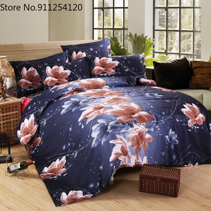 Комплект постельного белья для пар комплект черного с 3d рисунком влюбленных роз