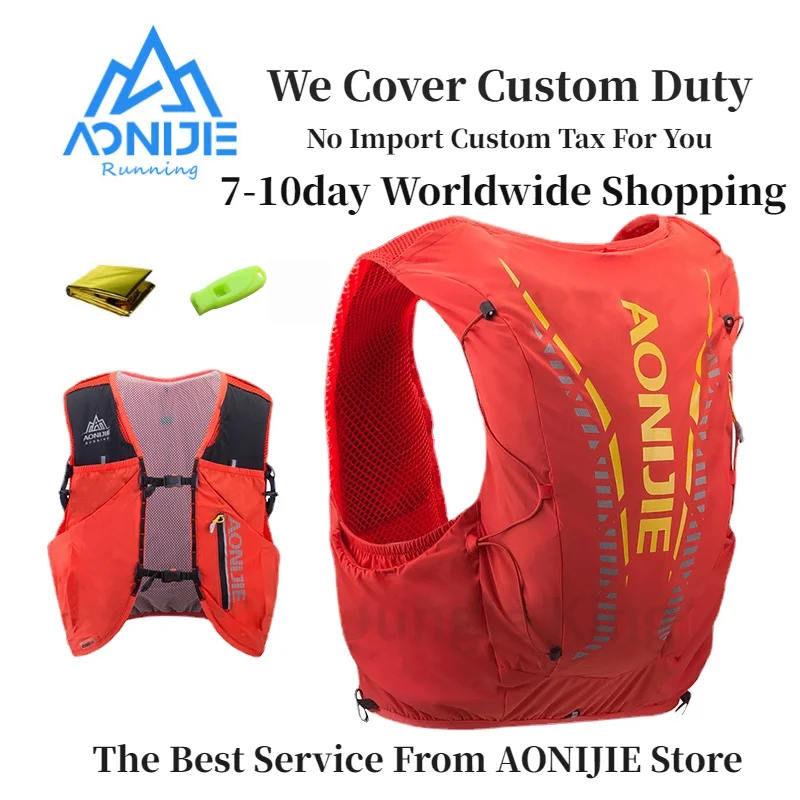 

AONIJIE C962 2021 Newest 12L Hydration Backpack Pack Bag Vest Soft Water Bladder Flask For Hiking Trail Running Marathon Race