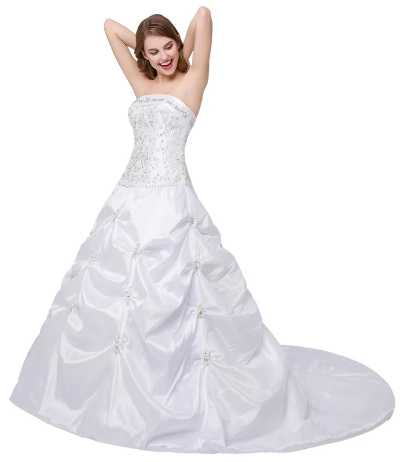 H & S свадебное бальное платье Свадебные платья с вуалью 2019 без бретелек и расшитый