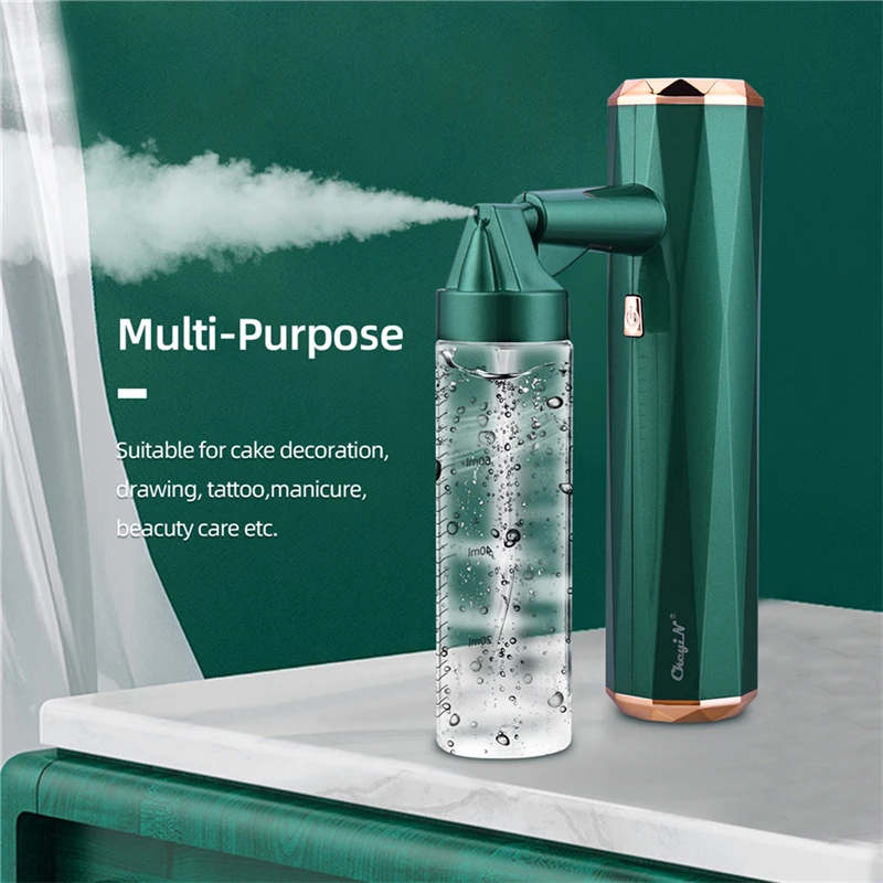 

CkeyiN Portable Mini Airbrush Compressor Atomizer Facial Steamer Sprayer Gun Water Oxygen Injector Mist Moisturizing Skin Care