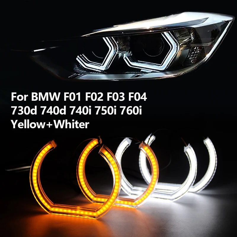 

Car LED Angel Eyes Kit Halo Headlight Ring For BMW F01 F02 F03 F04 730D 740D 740I 750I 760I
