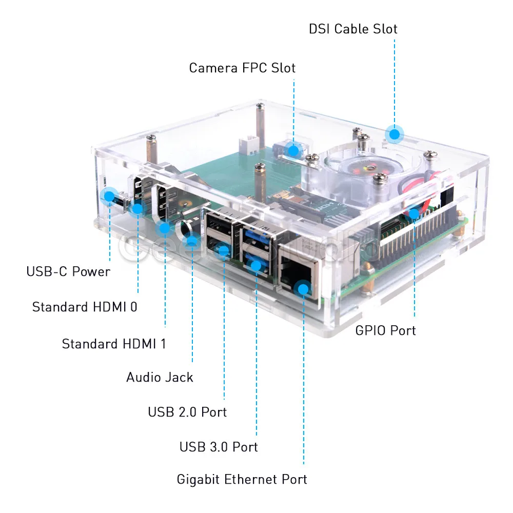 Новая акриловая ТВ приставка Raspberry Pi с 4010 сисветодиодный светодиодным