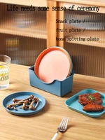 household plastic dining table spit bone dish slag tray creative snacks dried fruit plate cake dishes desktop garbage plates