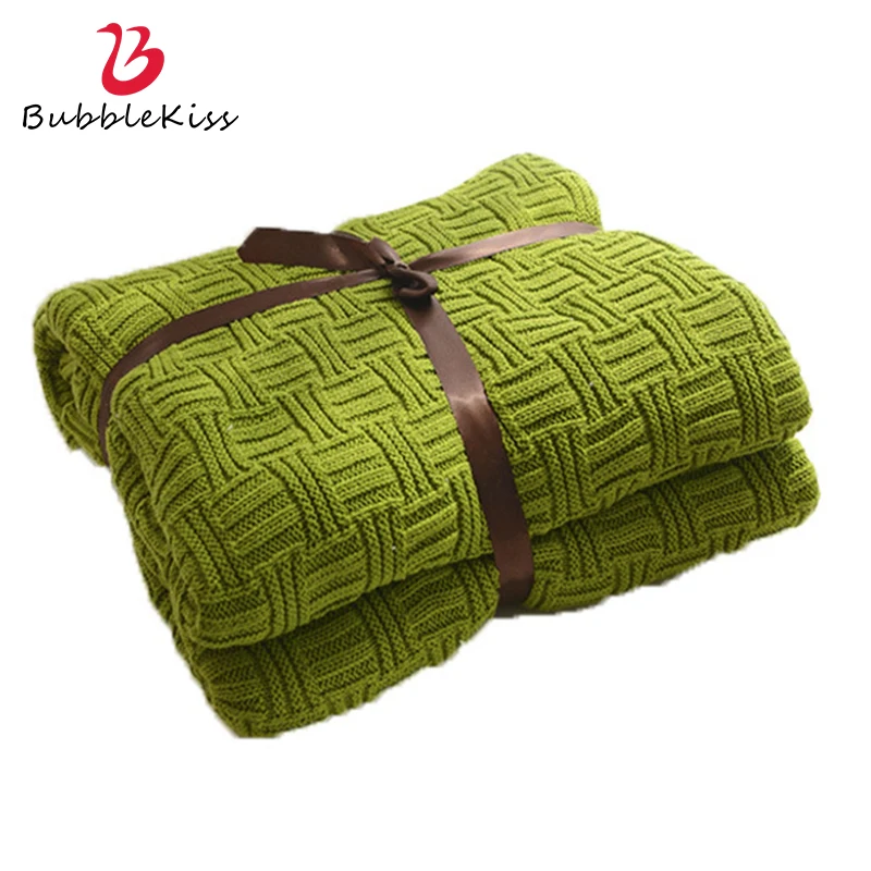 

Новинка, вязаное одеяло из ниток Bubble Kiss, домашнее одеяло из чистого хлопка для кровати, современное простое воздушное дорожное одеяло