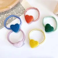candy color heart hair rope tie accessories basic rubber band headdress cute women girly headdress sweet collision color