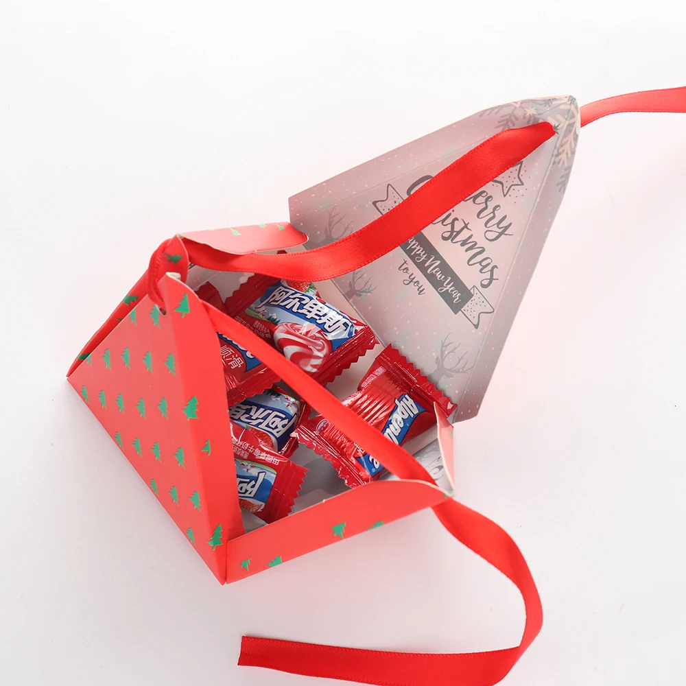 30 шт./лот бумажный подарочный пакет переноска для рождественской елки конфет
