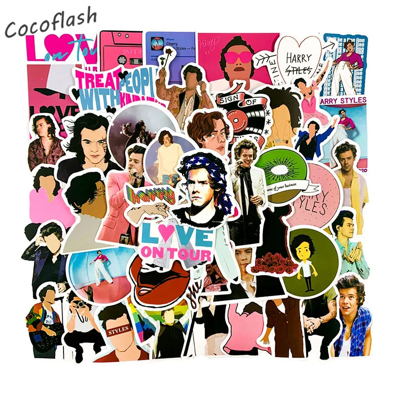 10/50Pcs/set British Singer Harry Edward Styles Cartoon Waterproof Stickers For Laptop Luggage Refrigerator Skateboard