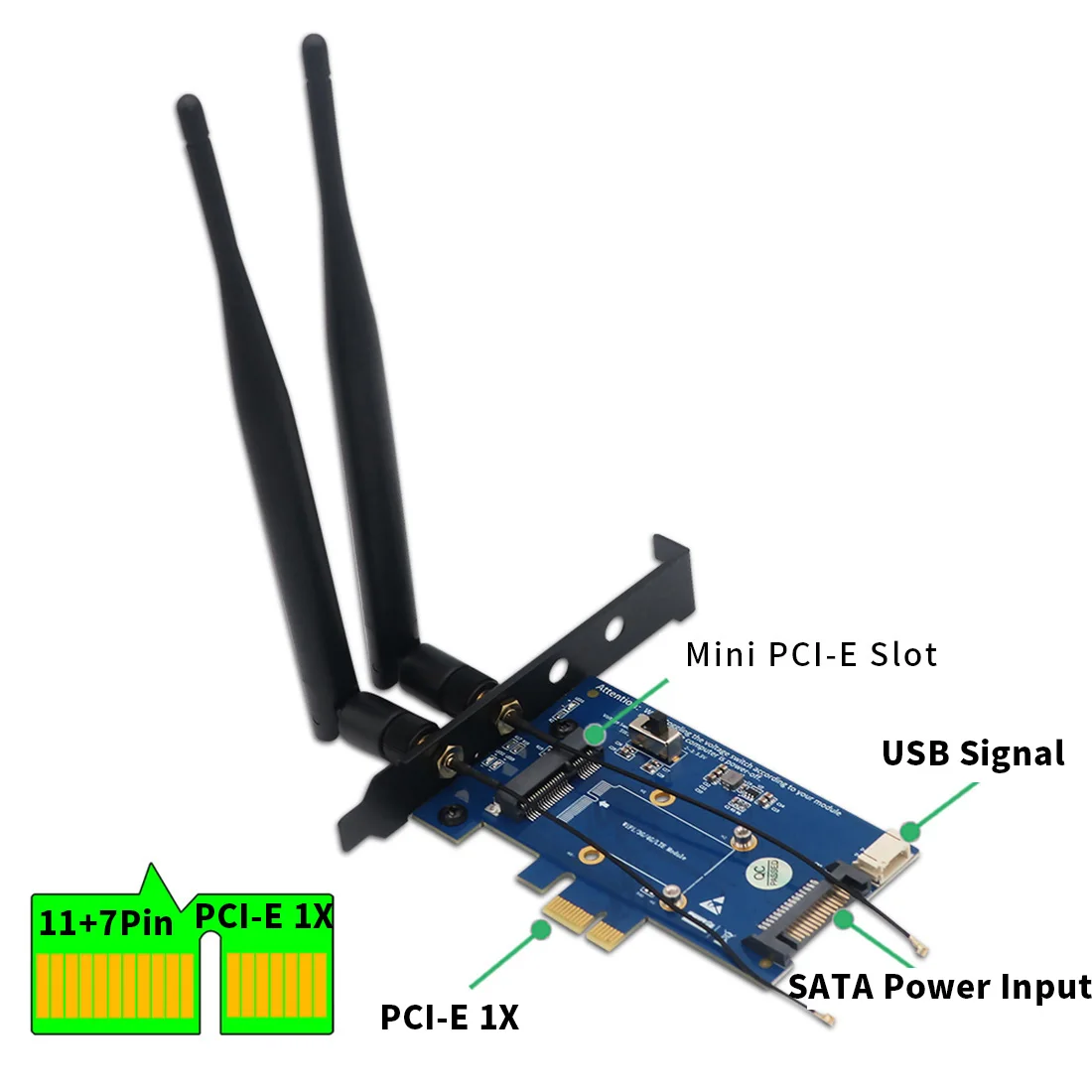 PCI-E Wi-Fi адаптер Bluetooth-совместимый Mini PCI Express на PCIE X1 для E WiFi 3G/4G/LTE + слот SIM-карты