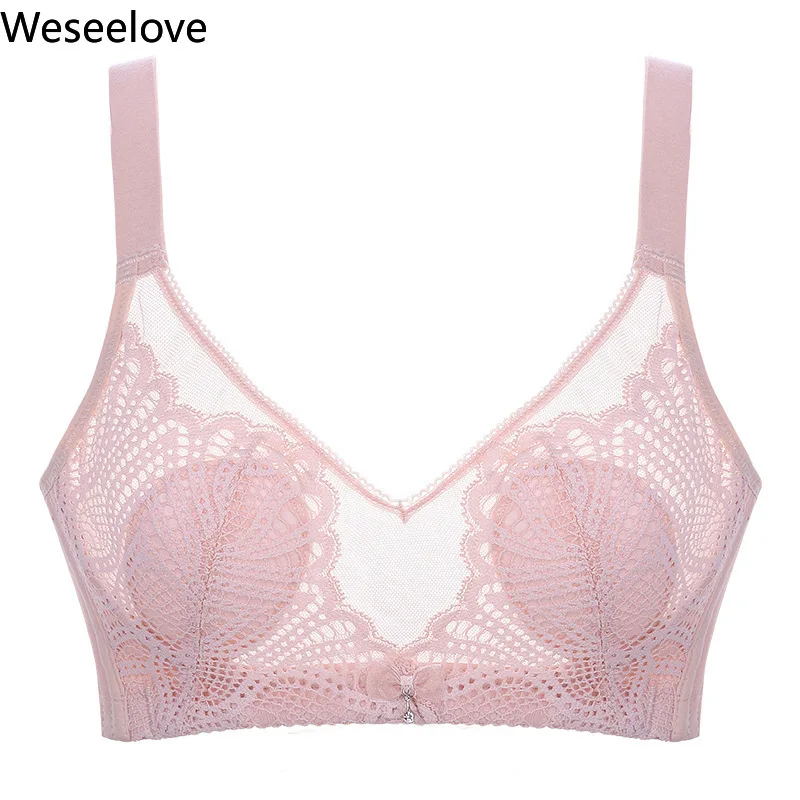 

Weseelove New Crystal Cup Charming Bra Sexy Rimless Lace Sexy Underwear Push Up Upper Support Gathering Bra Lace Lingerie B20-2