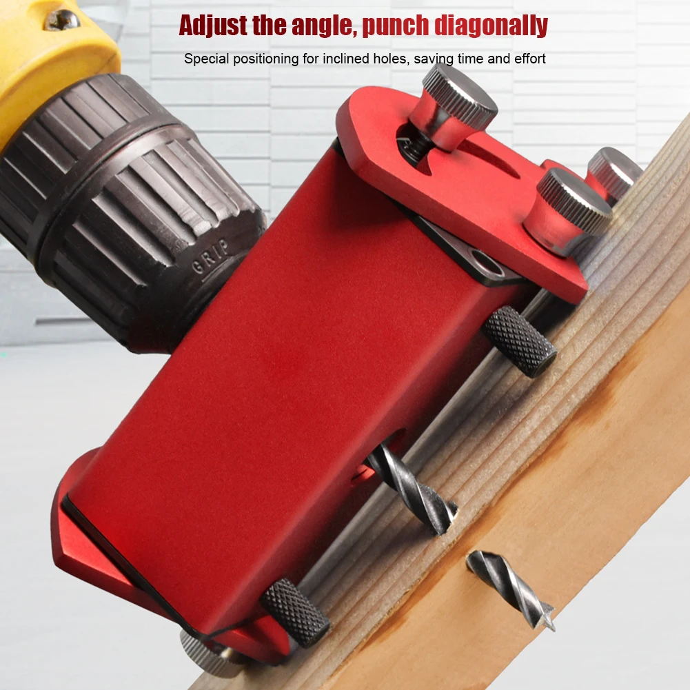 

Woodworking Oblique Hole Drill Locator Adjustable M6/M8/M10/M12 Punching Positioner Carpentry Wood Guide Handheld Tool Kit
