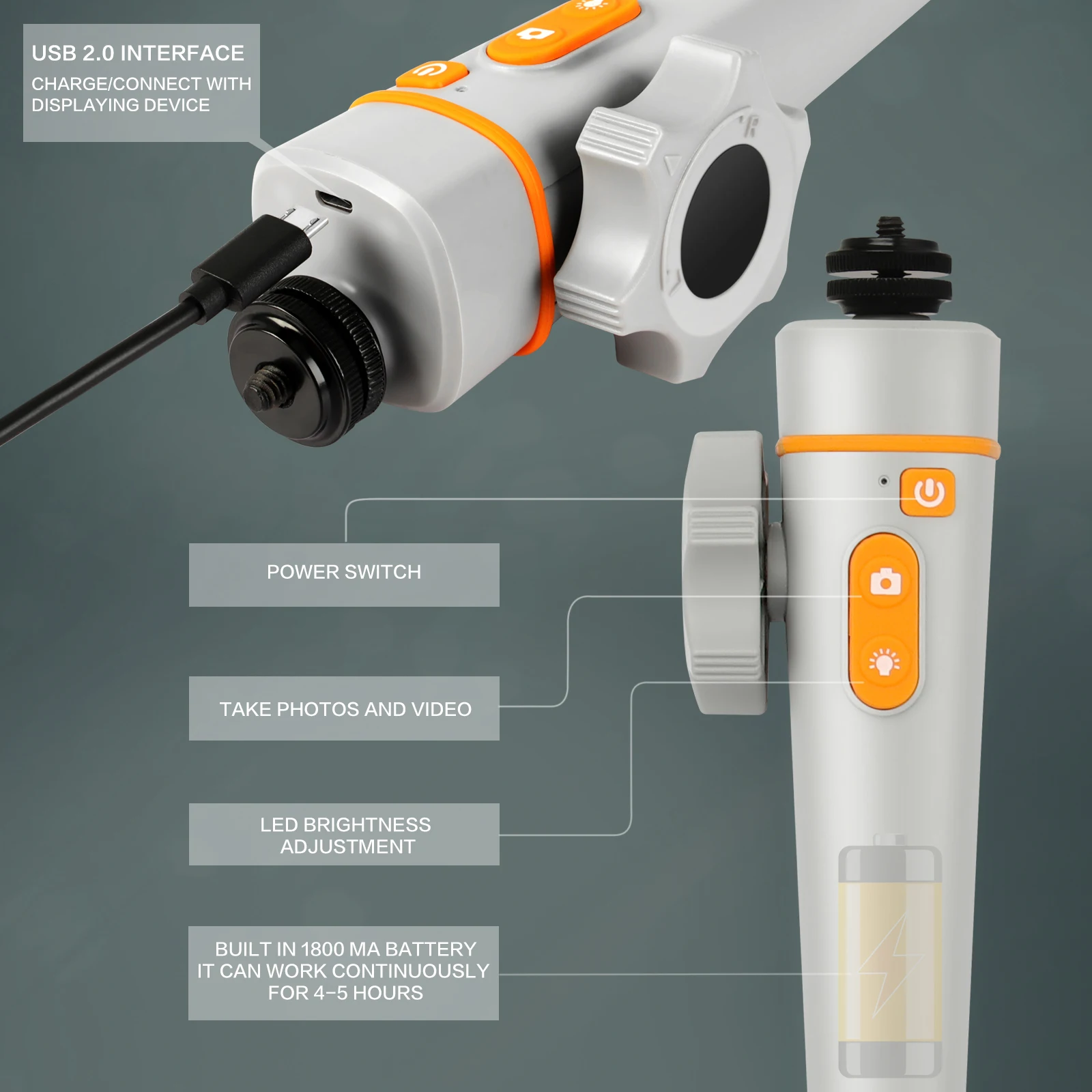 8 мм 1080P WIFI 360 ° рулевой промышленный видео эндоскоп камера беспроводной