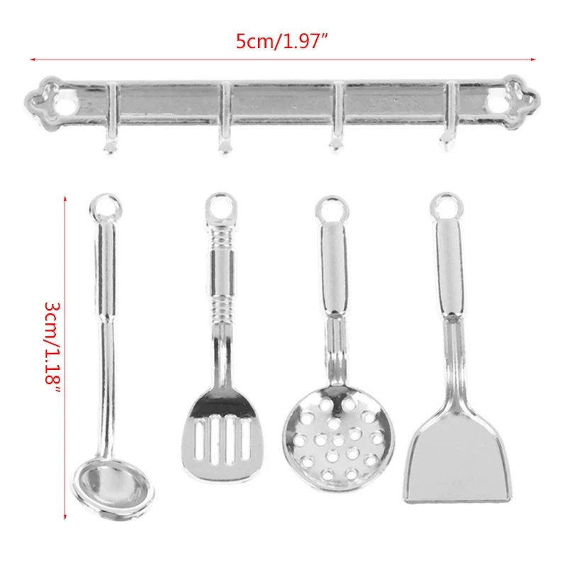 

MOLD 2Inch Realistic Dollhouse Kitchen Toy Lovely Mini Alloy Cooking Tools for Girls