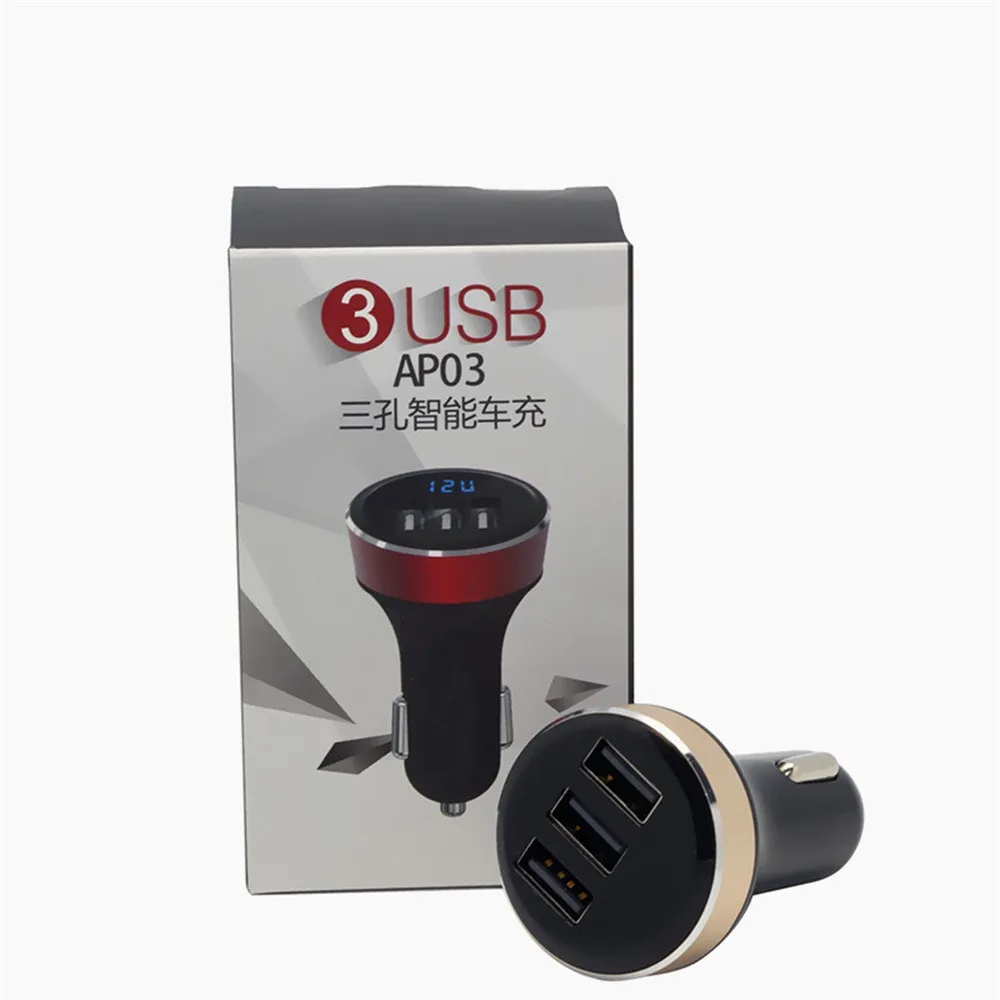 MOSUNX LEDHigh качество smart AP03 портативный 3USB порт автомобильное зарядное устройство Быстрая зарядка дорожный адаптер UQ для samsung xiaomi huawei