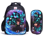 Школьный рюкзак Kimetsu No Yaiba для девочек и мальчиков, портфель для книг на плечо, рассекающий демонов, 16 дюймов