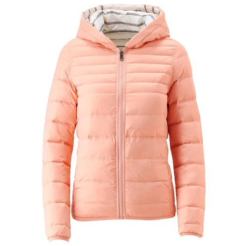 Giordano женский Реверсивный пуховик с капюшоном - Цвет: 95Pink