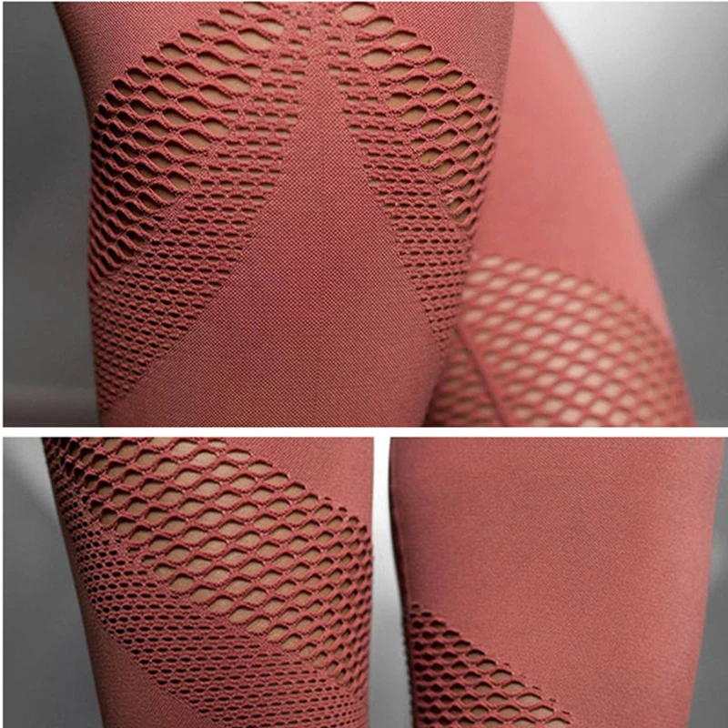 Женские Бесшовные Леггинсы для йоги розовые Эластичные Обтягивающие облегающие