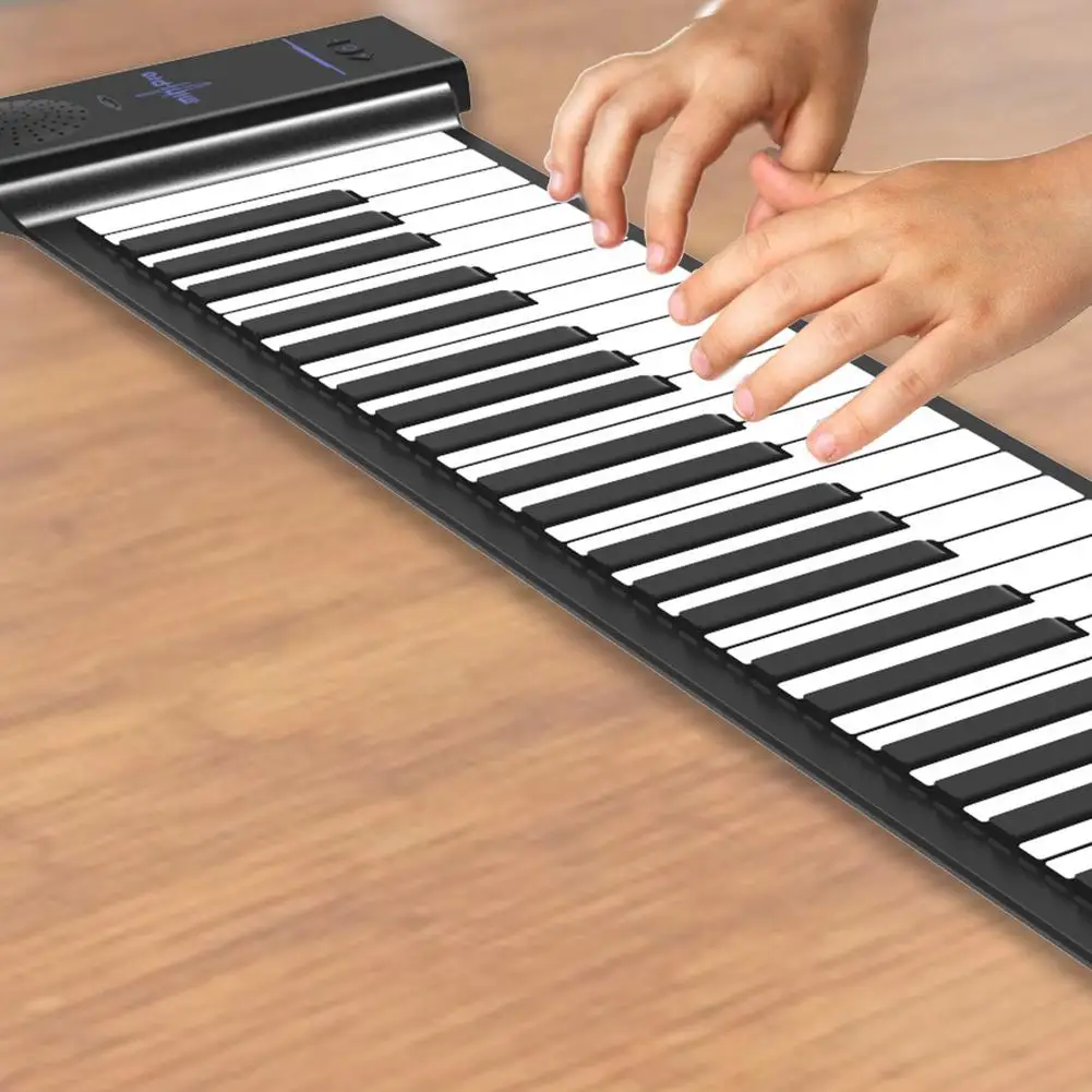 88 key piano ​flexible digital roll up piano keyboard silicone folding electronic keyboard built in speaker early learning edu free global shi