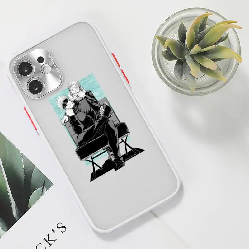 

Hot Anime Jujutsu Kaisen Phone Case Clear matte transparent For white iPhone 7 8 x xs xr 11 12 pro plus max mini Funda