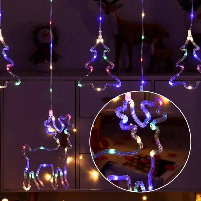 Рождественская гирлянда с подсветкой Сказочная занавеска светодиодная