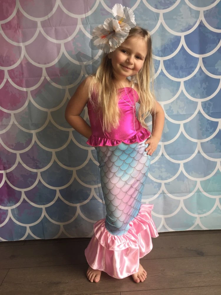Костюм Русалочки Ариэля розового и зеленого цвета с хвостом платье принцессы