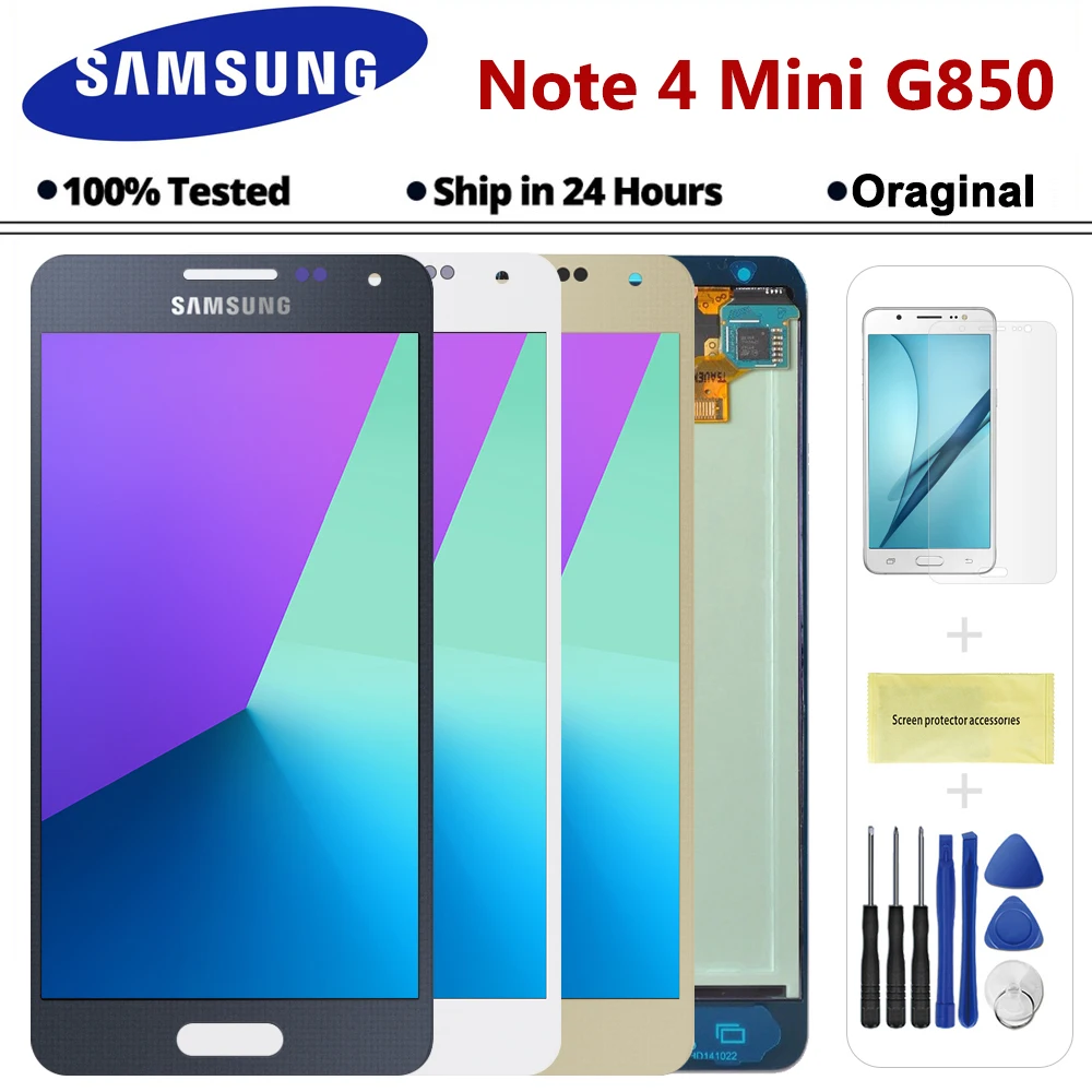 100% протестированный AMOLED LCDs для SAMSUNG Alpha G850 LCD Samsung note 4 mini G850F экран сенсорный