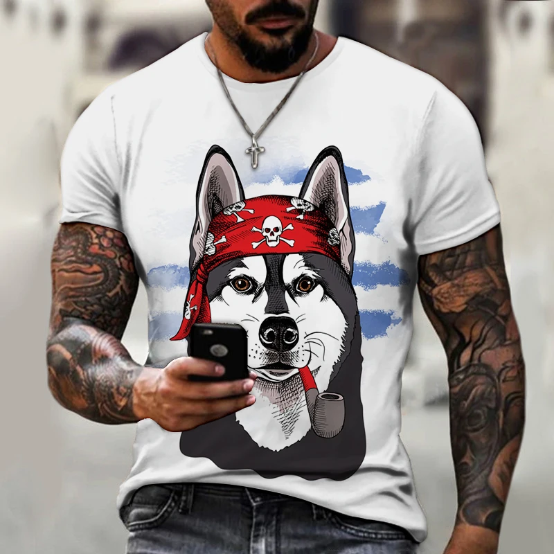 

Новинка 2021, Мужская футболка с 3D рисунком, новинка, забавная рубашка с принтом животных, повседневный топ в стиле Харадзюку с коротким рукав...