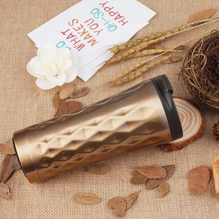 Новый 500 мл с двойными стенками Нержавеющая сталь автомобиля Кофе кружка термос