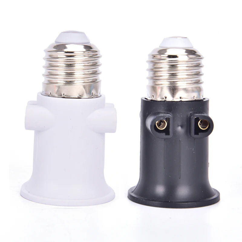 

1PC PBT Fireproof 100-240V 4A EU Plug Connector E27 Light Socket Bulb Adapter Lamp Holder Base Socket Conversion Black White