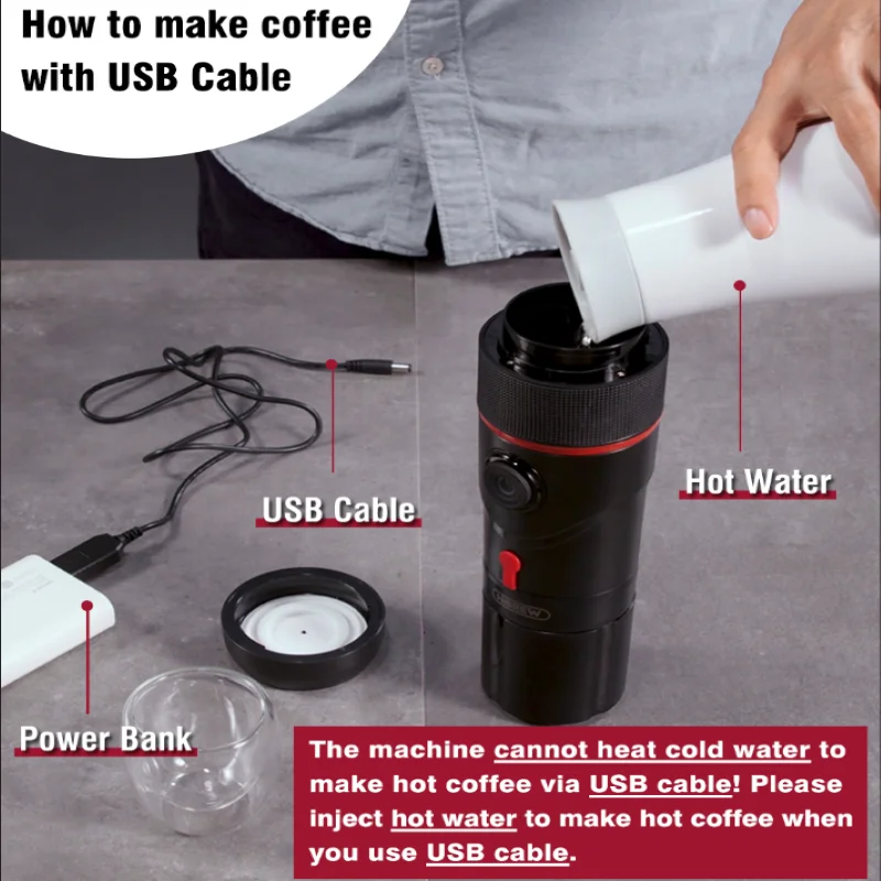 売る 多機能ポータブルのコーヒーマシン車DC12Vエスプレッソメーカードルチェポッドカプセルエスプレッソマシンコーヒー粉末H4