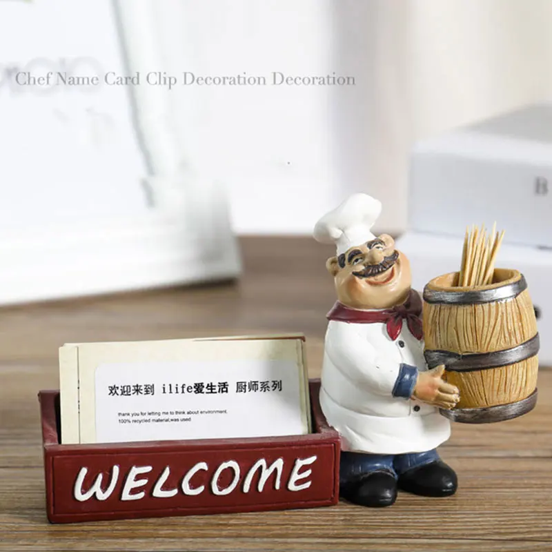 Скандинавский держатель зубочисток шеф-повара фигурки ремесла из смолы