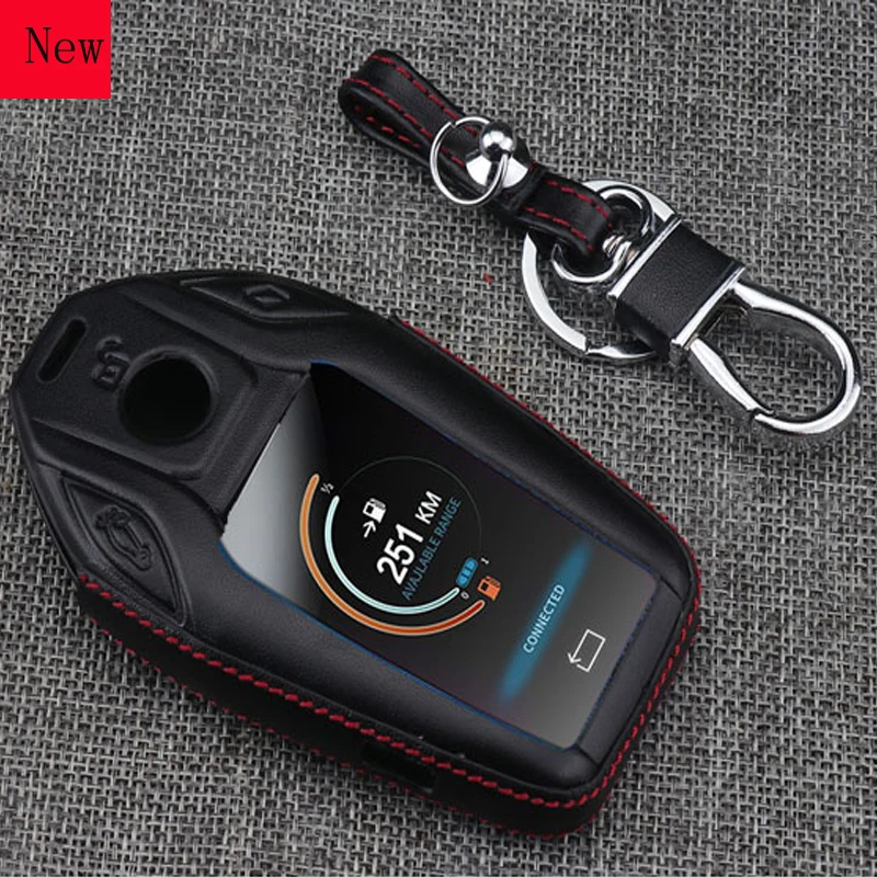 

High-Quality Leather Smart LCD Screen Car Smart Key Case Cover for BMW 7 Series 730li 740 6 Series GT630 530le New X3