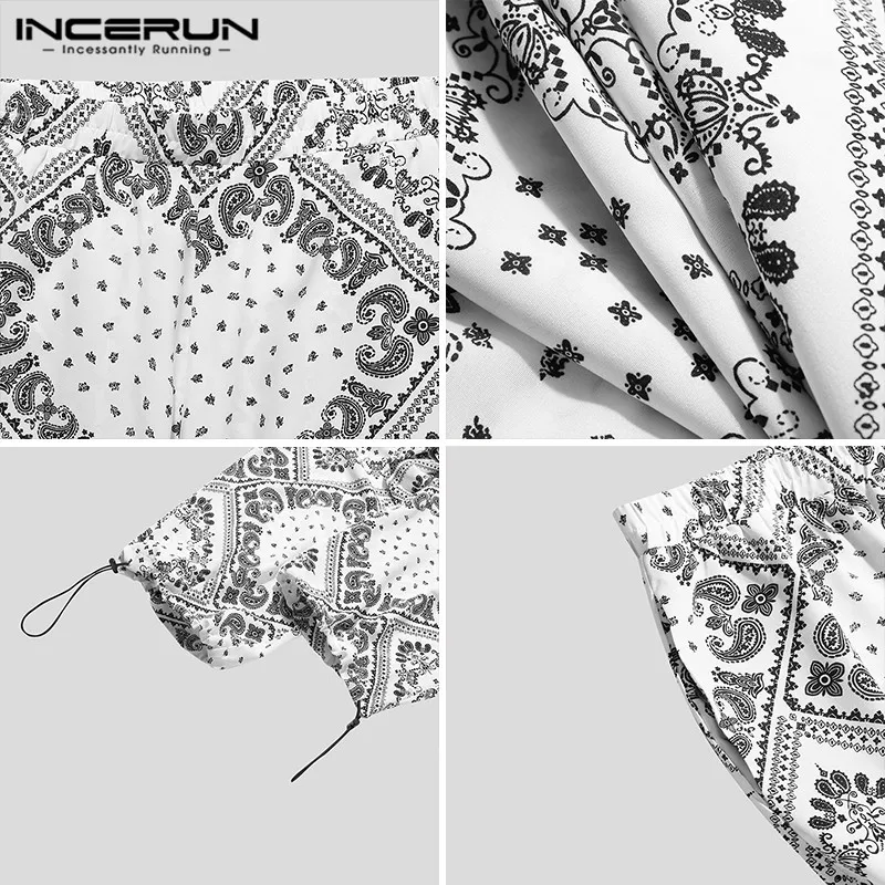 

2021 Men Printed Pants Joggers Elastic Waist Pockets Streetwear Chic Loose Casual Harem Pants Leisure Trousers Men S-5XL INCERUN