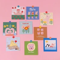 ins cute duck bear waterproof card hand account wall decoration postcard double sided pattern bedroom swing props stickers
