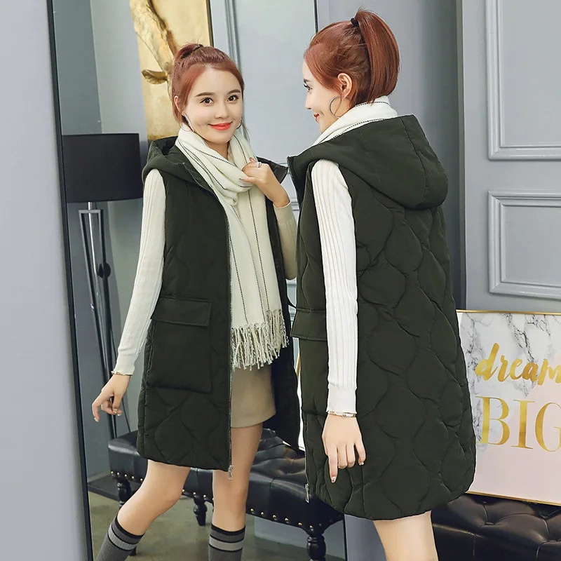 Женский жилет с капюшоном пальто теплый пуховик хлопковой подкладкой новинка 2019