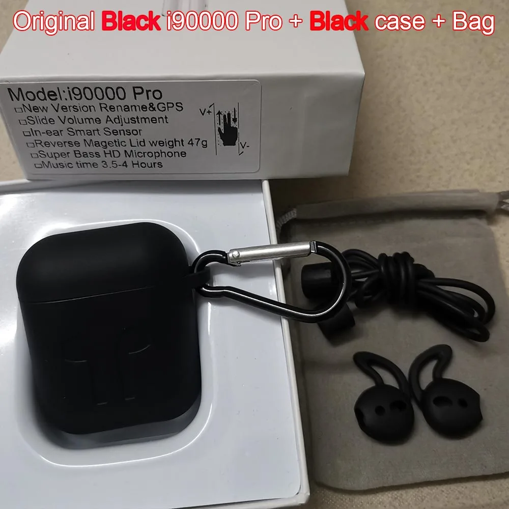 Original All Black Новейший i90000 Pro Tws Air 2, беспроводной Bluetooth наушник с регулировкой громкости 8D, супер бас PK i50000 i5000 i9000TWS - Цвет: Original All Black