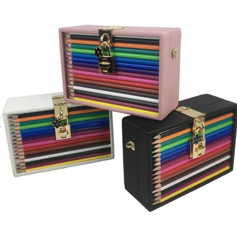 Индивидуальность цветные карандаши дизайнерская сумка в коробке стильная через