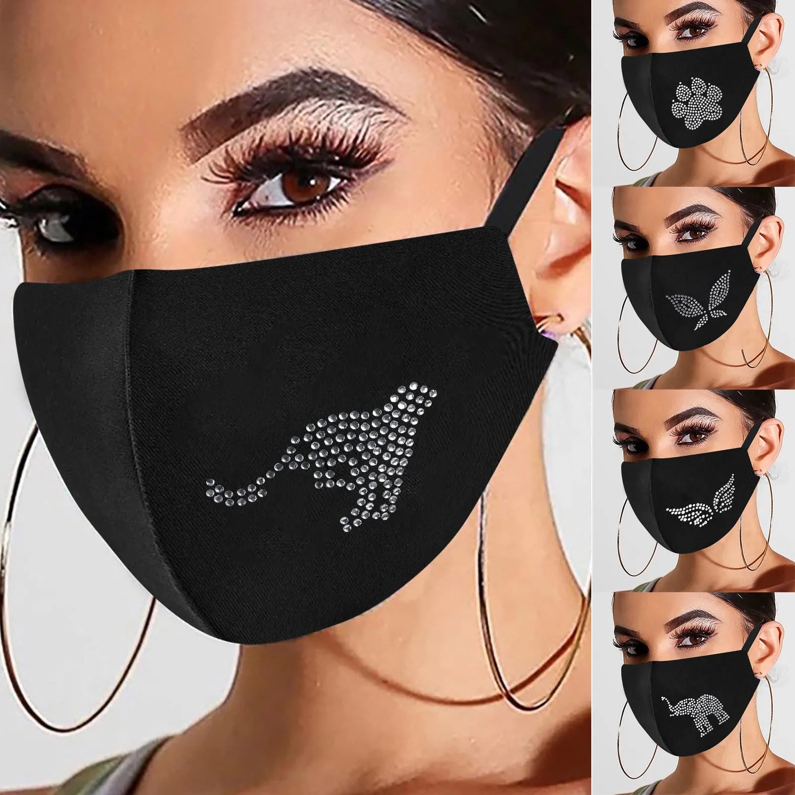 

Костюм на Хэллоуин, черные маски, тканевая Маска для рта, Многоразовая Маска для лица со стандартной маской для рта, Маска, Маска