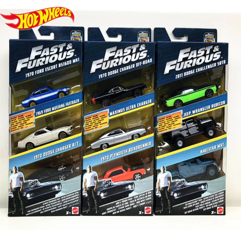 

Genuine Hot Wheels Fast and Furious Series 3 Cars Dodge Charger Preferential Pack Kid Toys Boy Birthday Gifts FCG01