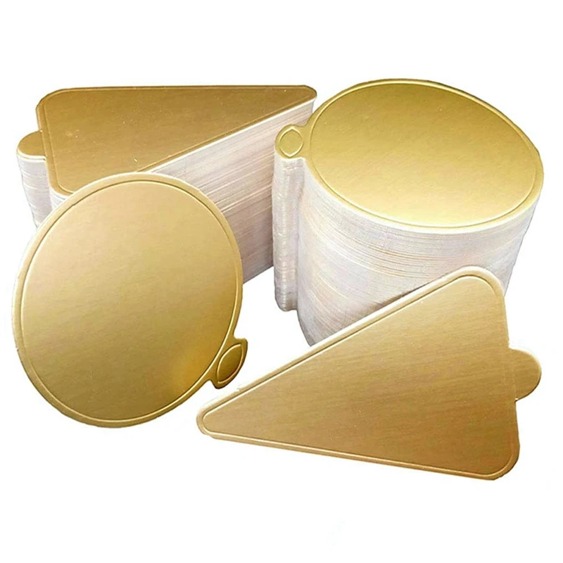 200 шт. круглые золотистые картонные подставки под торты золотистый мусс