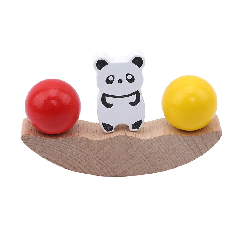 

Childhood Balance Beam Stacking Blocks Wooden Animal Cartoon Building Block Toy Stacking Height Kids Balance Educational Toy