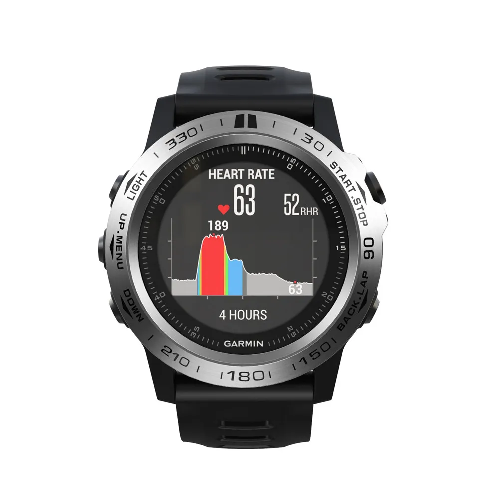 Металлический чехол с кольцом-ободком для Garmin Fenix 3 /feniix3 HR Plus стильный клейкий