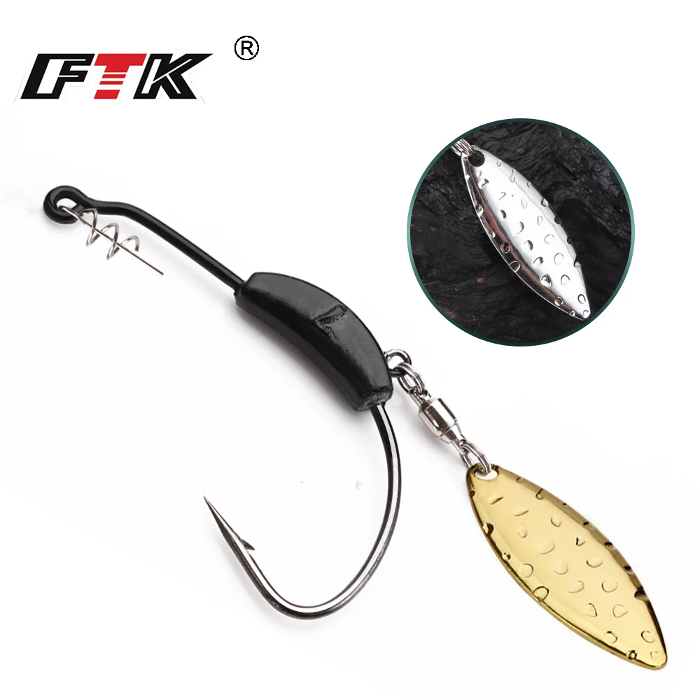 

FTK Fishing Hooks High Carbon Steel Fishing Soft Worm 2g-9g Fishhooks Soft Lure With Barbed Hooks Bait Tackle
