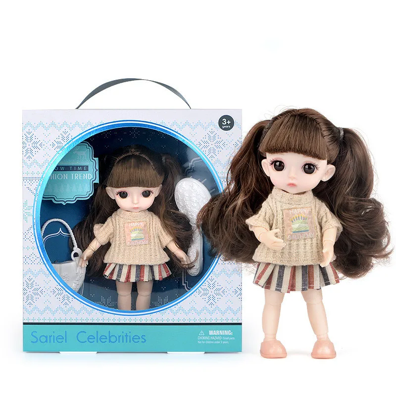 Новинка 13 подвижных шарниров кукла BJD с милым лицом 16 см объемными большими