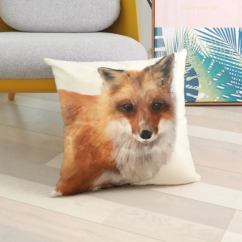 Милый чехол с изображением Льва тигра лося лисы Кита совы наволочки животными