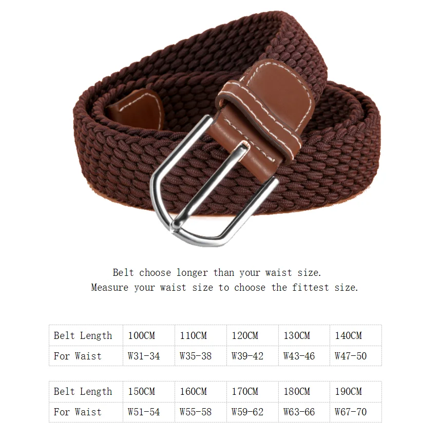 

Hreamky,Free shipping office women's belt 100-190 cm men Elastic Woven leisure Outdoor Waist belts Gift box packaging