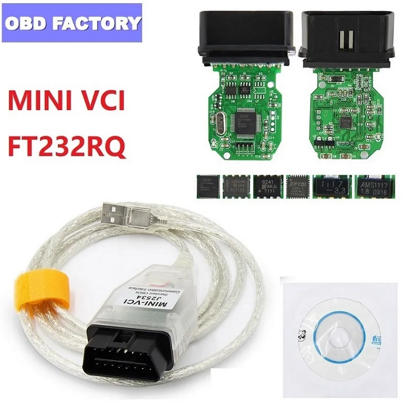 Мини VCI J2534 OBD2 Диагностический кабель для Toyota MINI VCI TIS V14.10.028 Mini VCI TIS Techstream интерфейс MINI-VCI диагностический